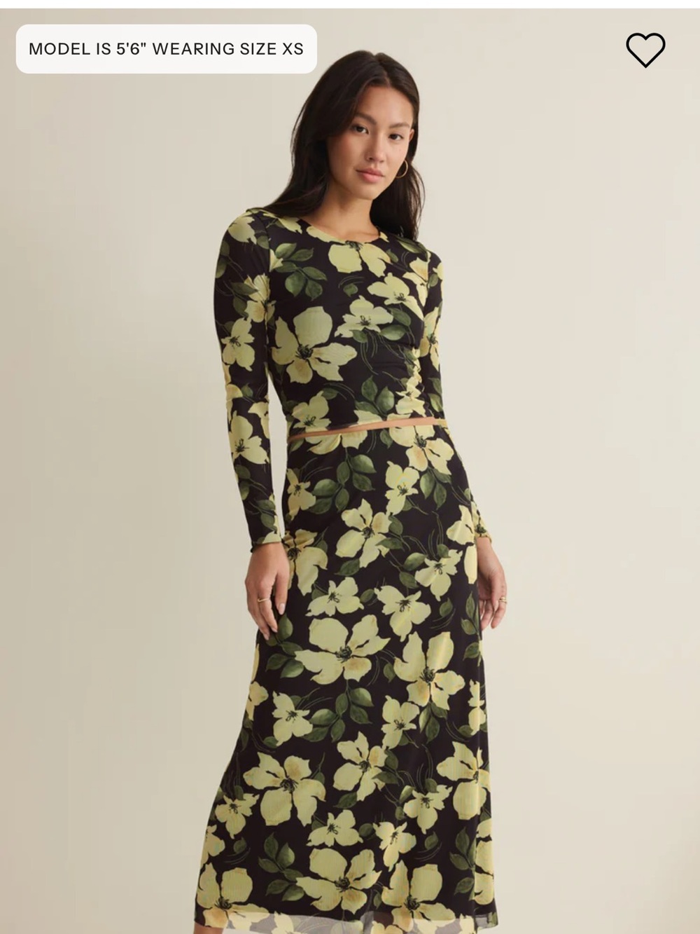 Zsupply Matching Mesh Ren Floral Top and Skirt